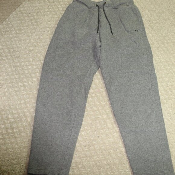 Vintage Russell Premium Fleece Men's 28/30 Grey Drawstring Sweatpants - Picture 1 of 6
